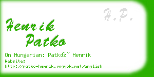 henrik patko business card