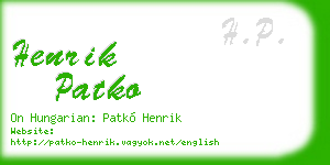 henrik patko business card